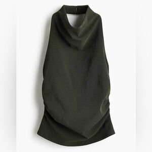 Draped Halter Neck top in Olive Green